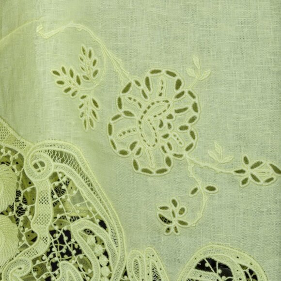 Ulla Johnson Marlis Embroidered Linen Lace Tank Top Citron Size 2 New With Tags - Picture 6 of 10